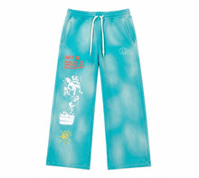 Wide-Leg Joggers — Blue