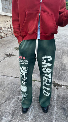 Wide-Leg Joggers — Green