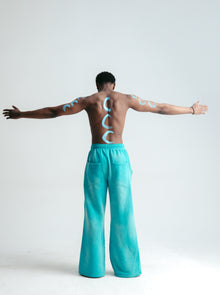 Wide-Leg Joggers — Blue