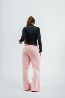 Wide-Leg Joggers — Pink