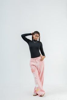 Wide-Leg Joggers — Pink