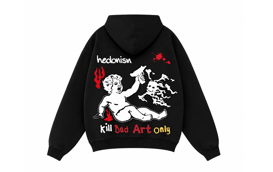 Back view of the black Castello Sunfaded Zip Hoodie
