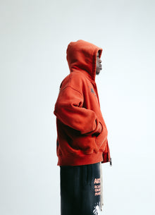 Acid Wash Double-Zip Hoodie